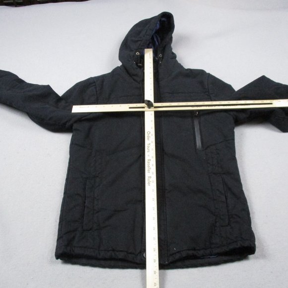 G Star Raw Jacket Boys XL Black Hooded Canvas Military Inspired Lined Utility - Picture 2 of 11